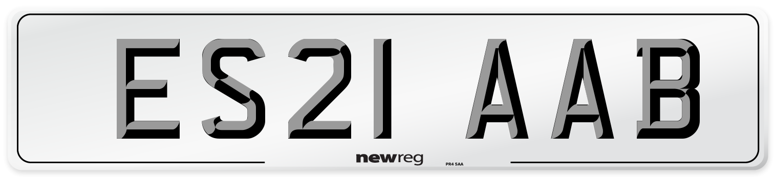 ES21 AAB Number Plate from New Reg